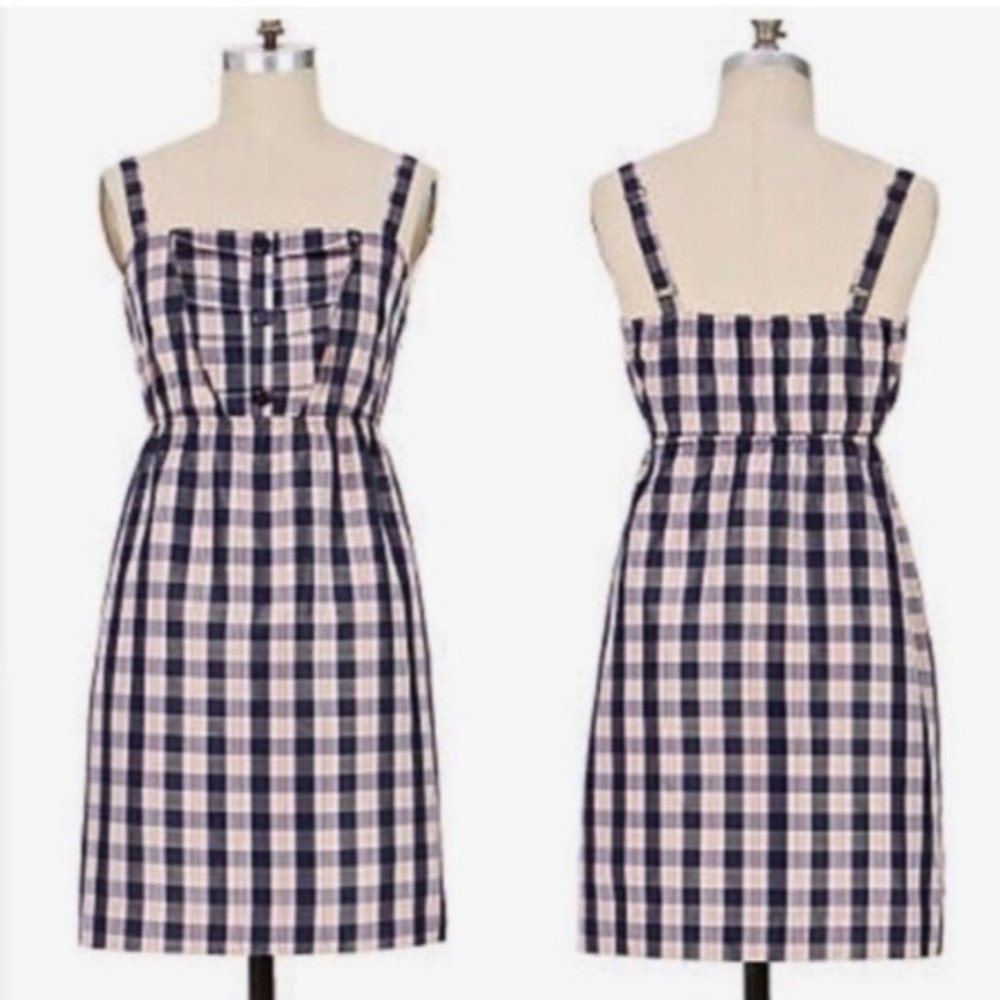 Anthropologie Maeve Outshine Taffeta Plaid Dress